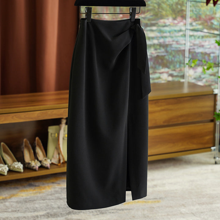 Damen Eleganter Wickelrock mit Taillenbindung Drune