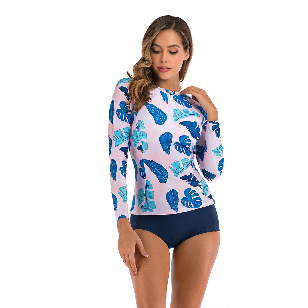 Damen Langarm-Surfuanzug mit floralem Motiv Drune