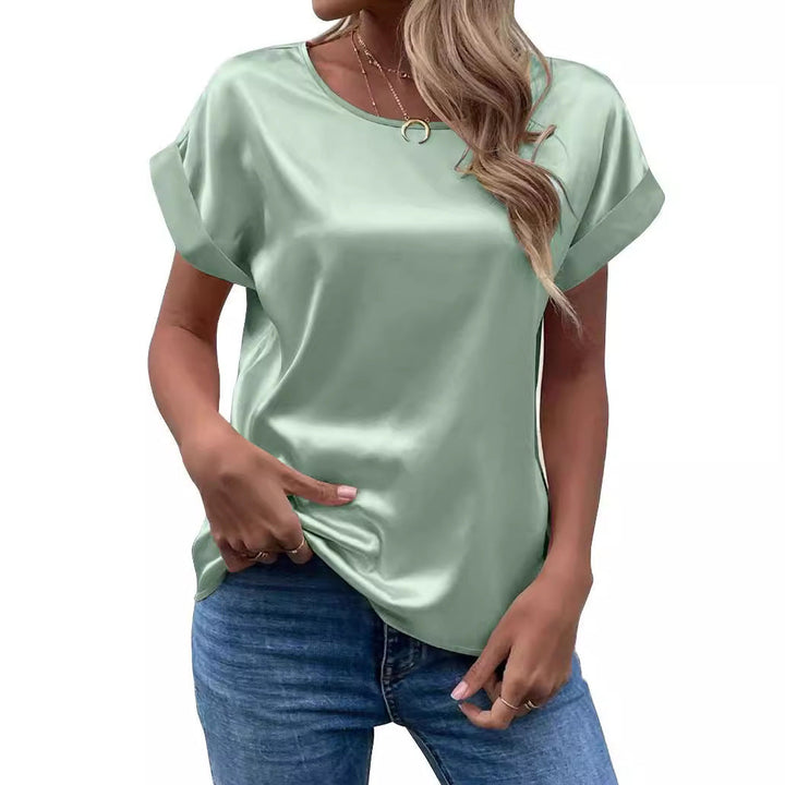Damen Satin Bluse Drune