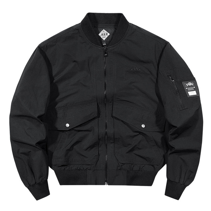 Herren o-Baumwoll-Twill-Arbeitsjacke mit schrägen Handtaschen und geripptem Saum Drune