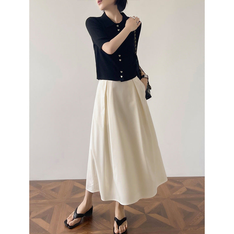Damen Elegante und lässige Midi-Bluse mit Knopfdetail Drune