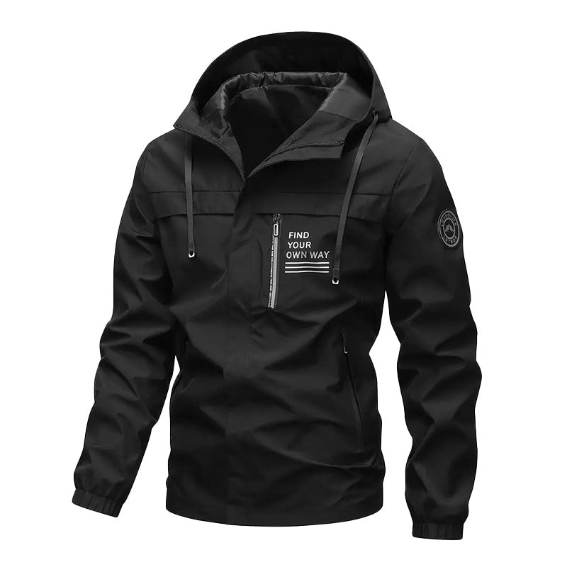 Herren Windbreaker Jacke mit hochschließendem Kragen und praktischen Taschen Drune