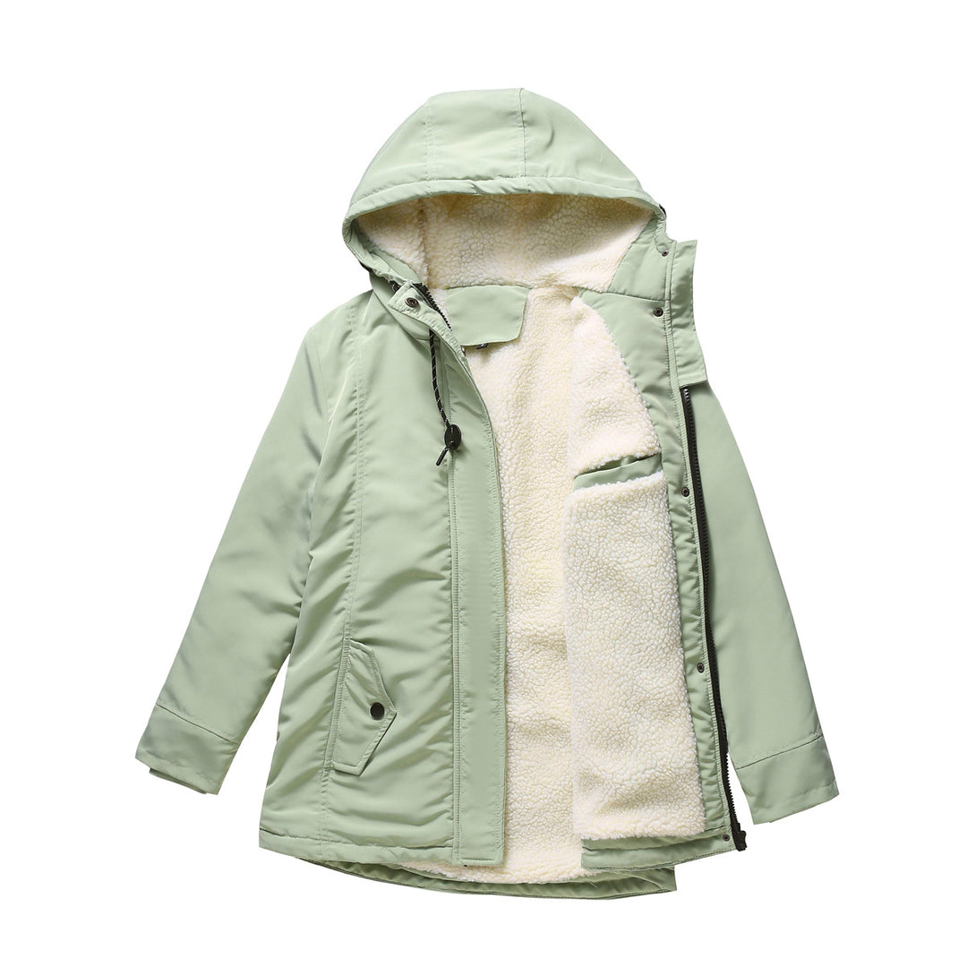 Damen nan gefütterte Winterparka mit Teddyfleece Innenfutter und Kapuze Drune