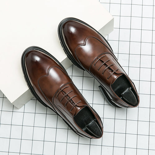 Herren eleganter Derby-Lederschnürer mit profilierter Gummisohle Drune