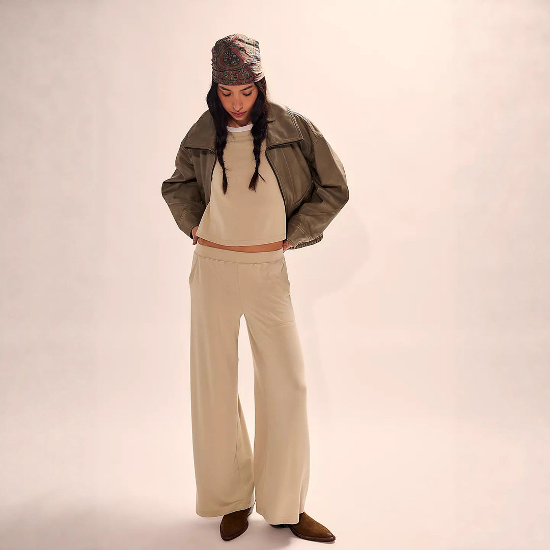 Damen Lässiges Twinset aus weitem Oberteil und weit geschnittener Hose Drune