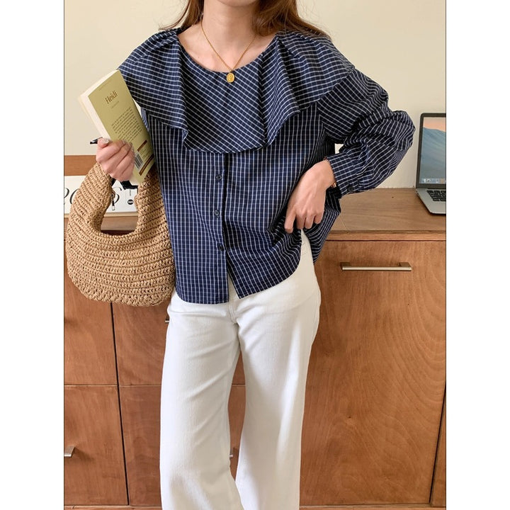 Damen modische Bluse mit Rüschendetails Drune