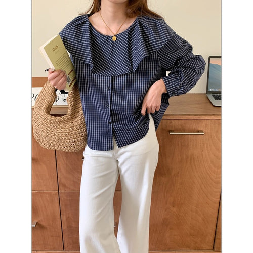 Damen modische Bluse mit Rüschendetails Drune
