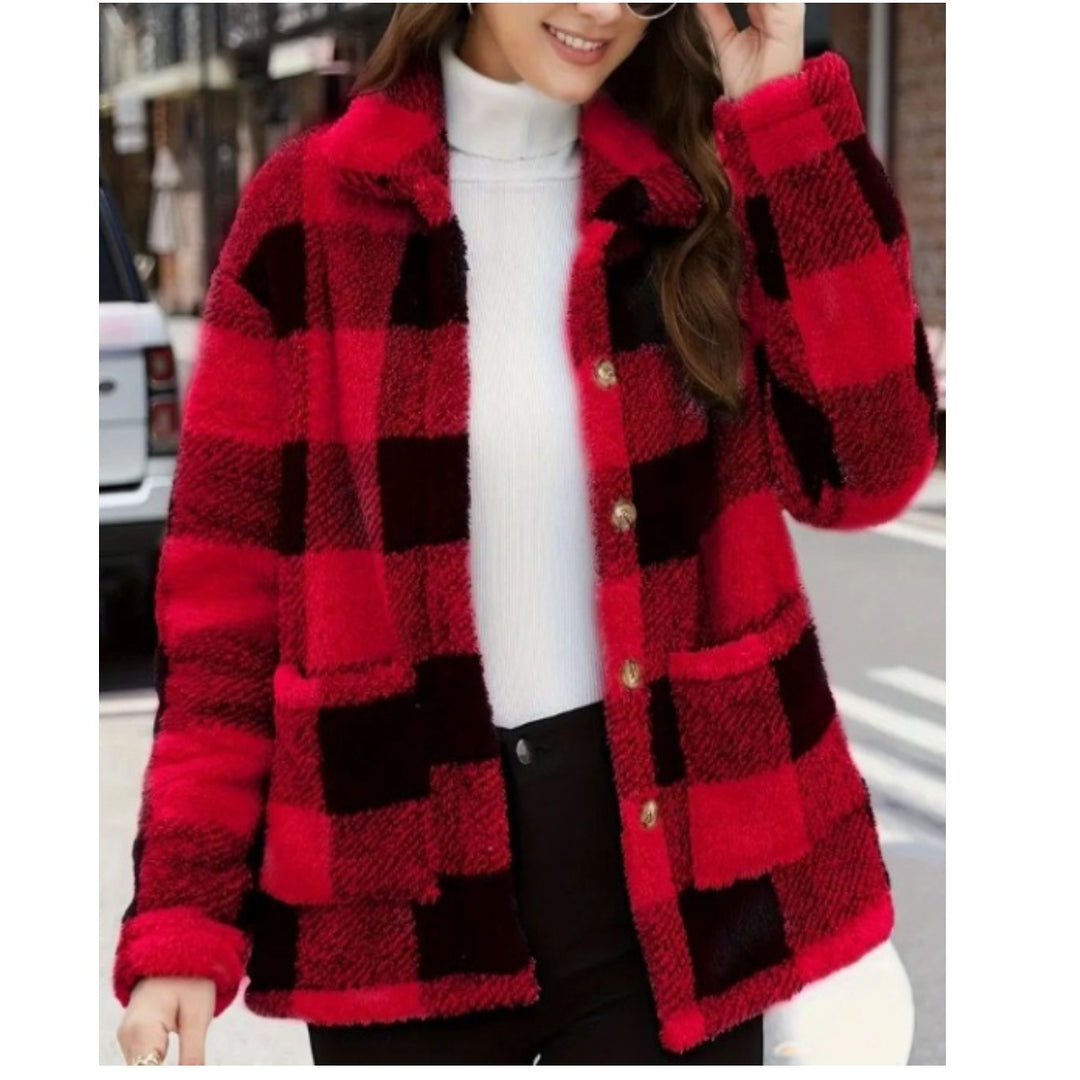 Damen Fleecejacke im Karomuster Drune