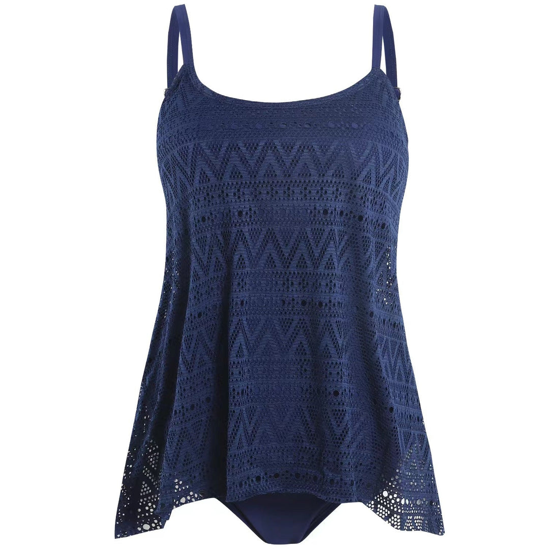 Damen elegantes Strandtop mit modischem Lochmuster Drune