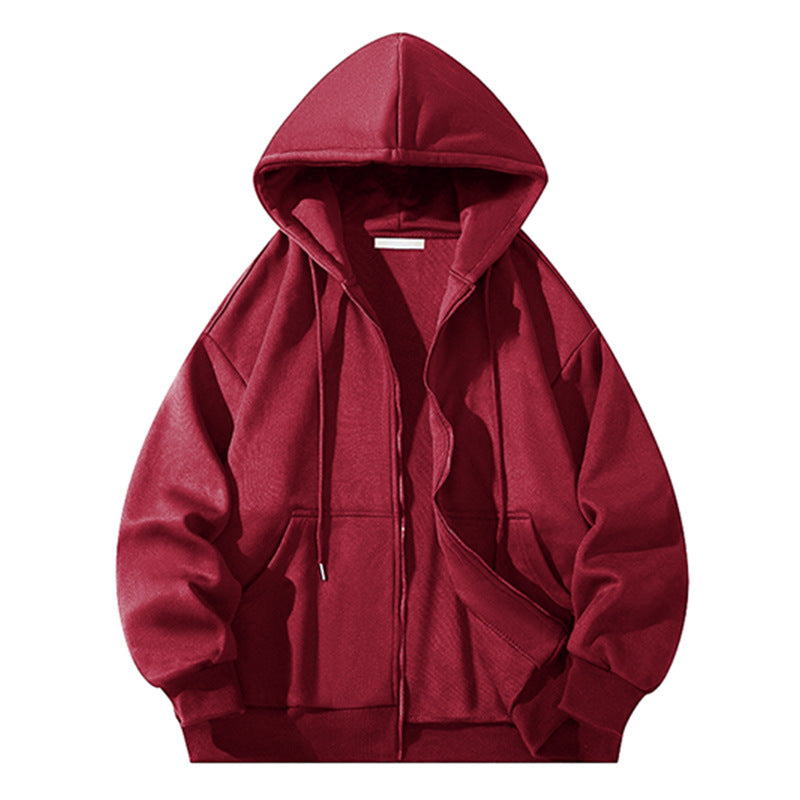 Herren Oversize Reißverschluss‑Kapuzenjacke aus schwerer Sweatqualität mit Kängurutaschen Drune