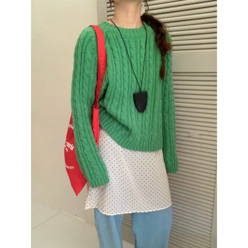Damen Grobstrickpullover mit modernen Wendepunkten und lässigem Schnitt Drune