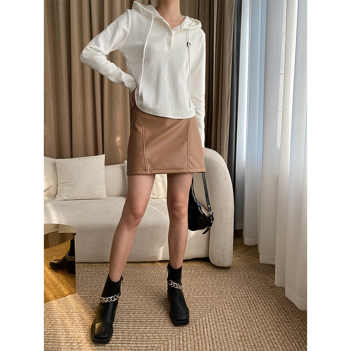 Damen Hoodie mit Knopfleiste und lässigem Schnitt Drune