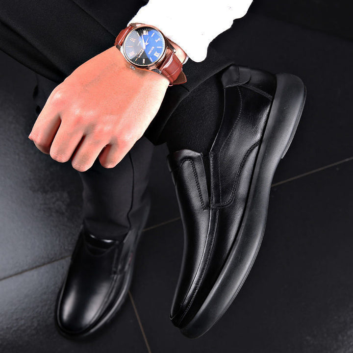 Herren Zeitloser Business-Komfortloafer aus glattem Lederimitat mit gepolsterter Plateausohle Drune