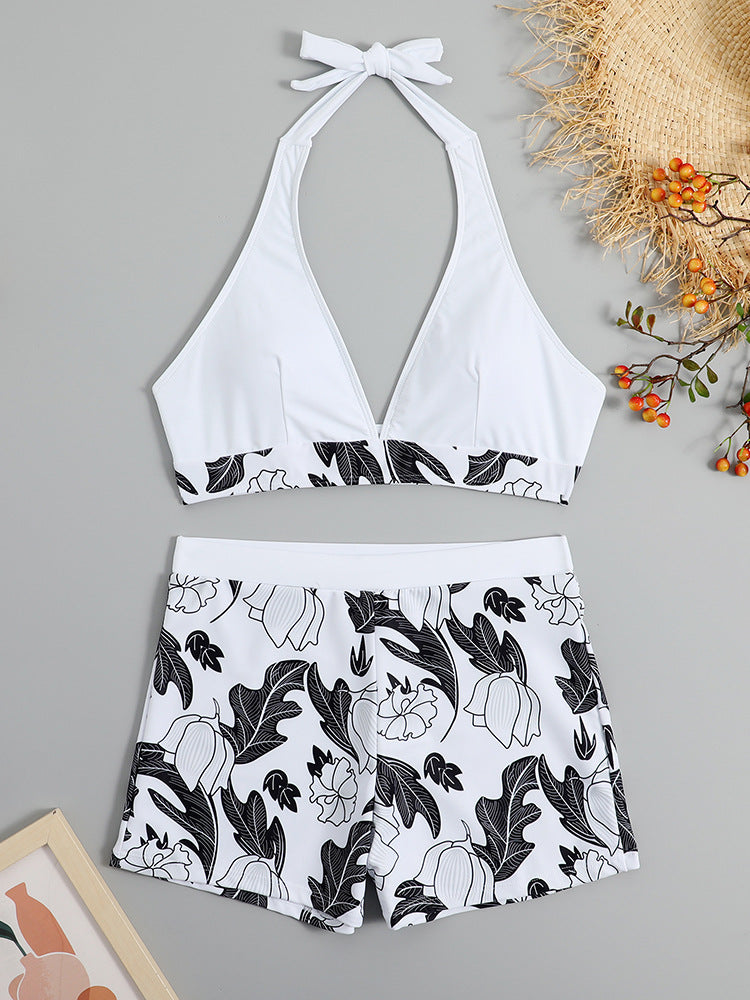 Damen Triangel-Bikini mit floralem Shorts-Design Drune