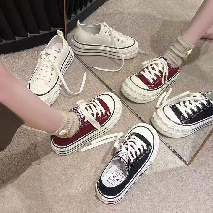 Damen Plateau Sneakers mit modischem Design und strapazierfähigem Obermaterial Drune