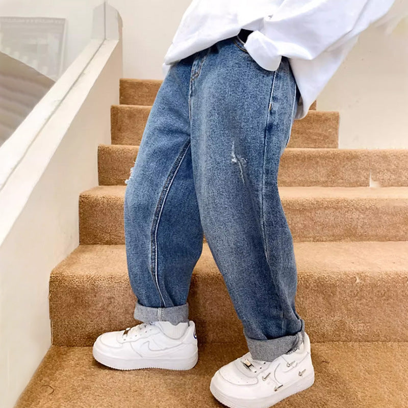 Unisex entspannte Baggy-Jeans mit Vintage-Optik Drune