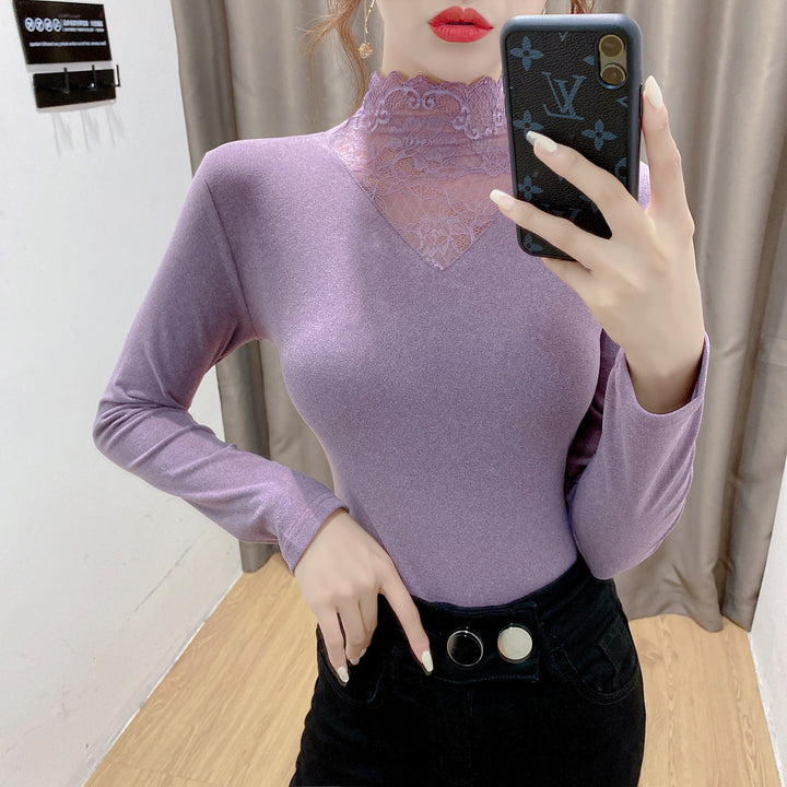 Damen Shirt mit elegante Spitzendetails Drune