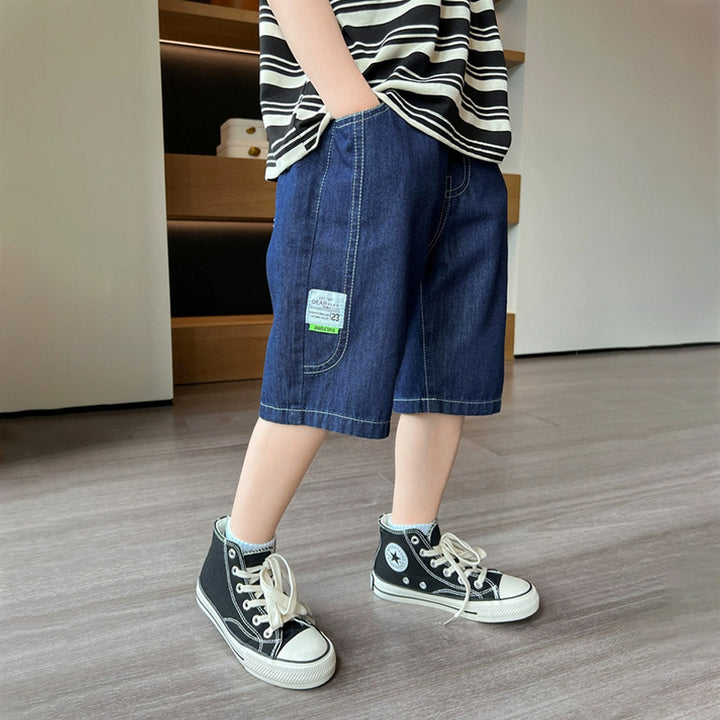 Jungen lässige Denim-Shorts mit großen Seitentaschen Drune