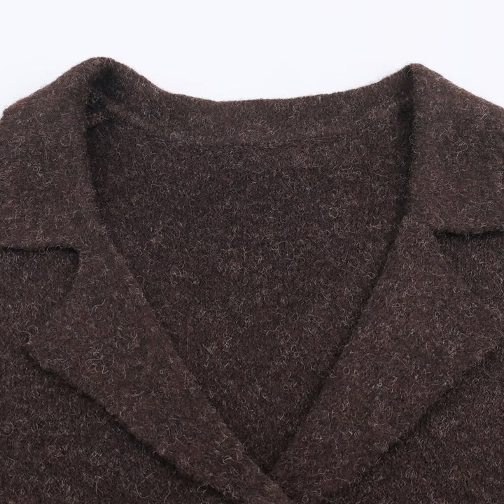 Damen modischer Strickblazer mit elegantem Revers Drune