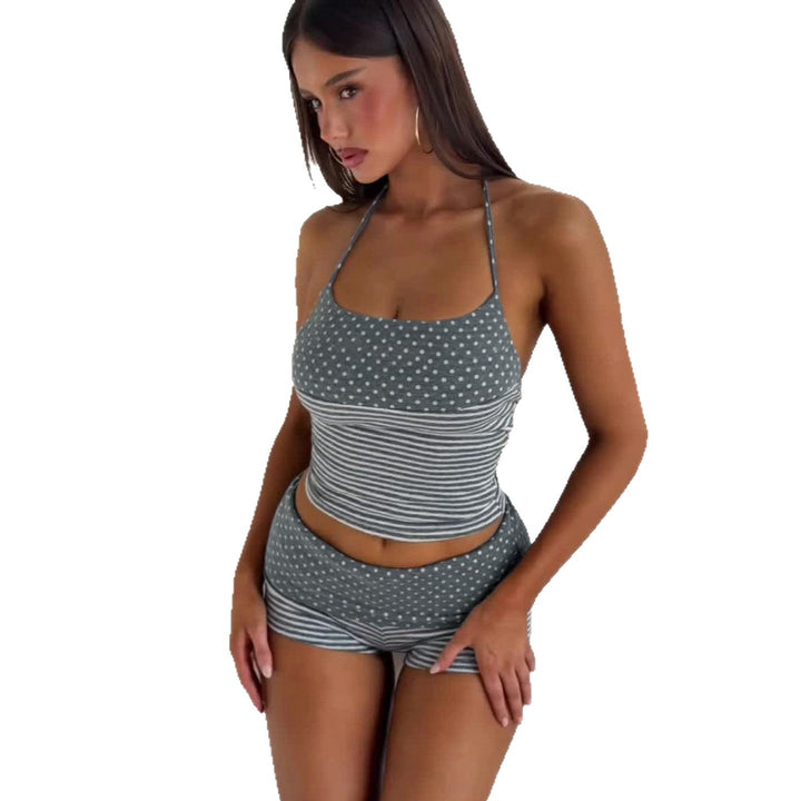 Damen Bademode Set mit Nackenbändern und elastischem Bund Drune