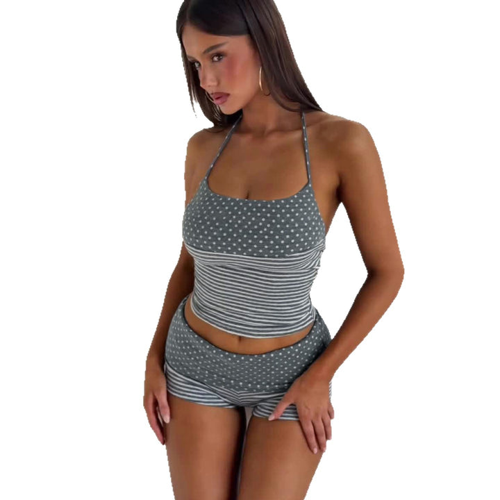 Damen Bademode Set mit Nackenbändern und elastischem Bund Drune