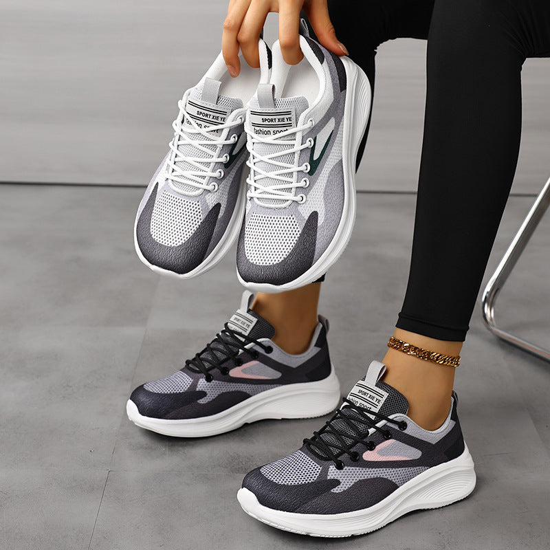 Damen Leichte Mesh-Laufschuhe mit gedämpfter EVA-Plateausohle und Komfort-Fußbett Drune
