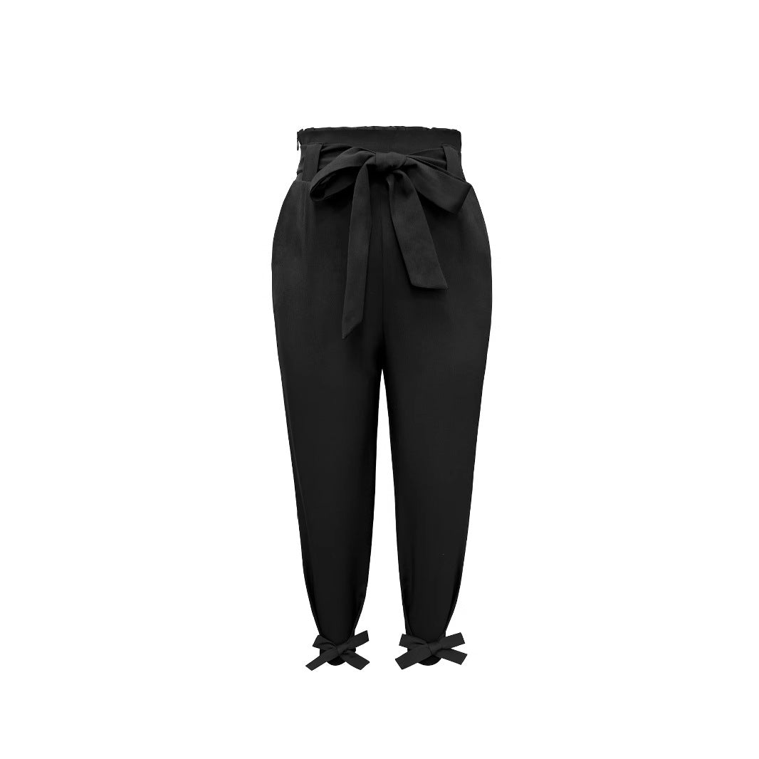 Drune | elegante Chinohose mit Bindegürtel und lockeren Bündchen