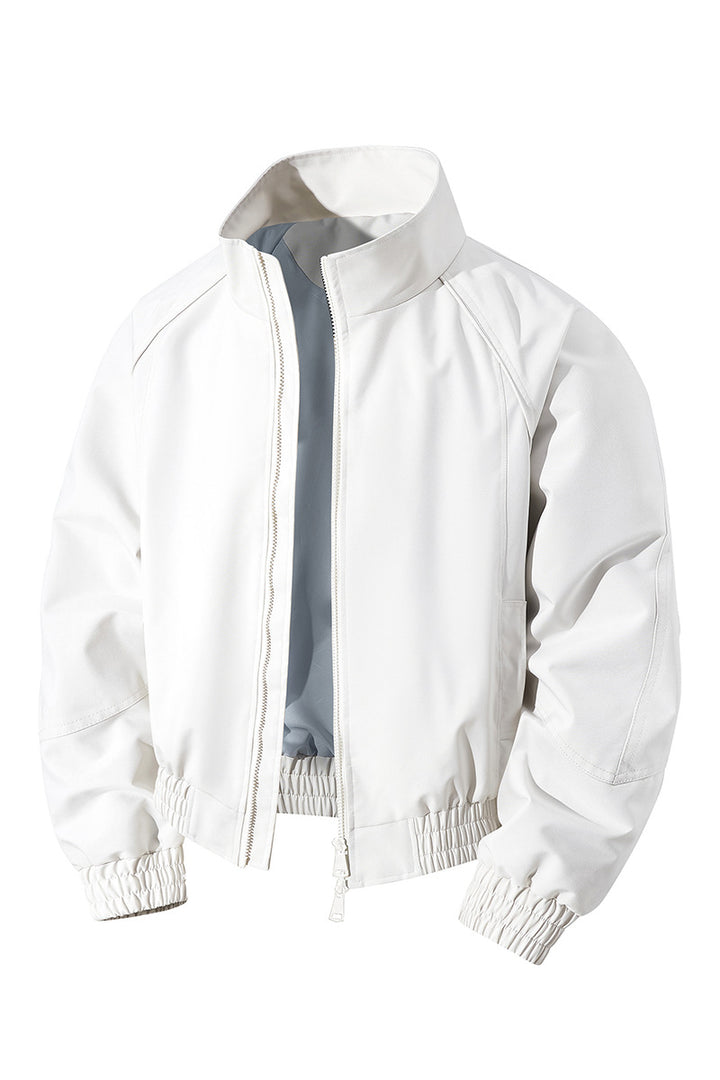 Herren leichter Windblouson mit hochgeschlossenem Kragen, zweiwege-reißverschluss und elastischem Kordelbund Drune