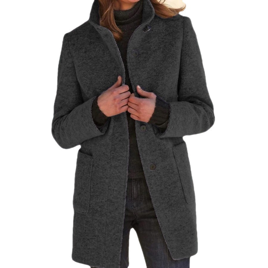 Damen hochwertige Wolljacke im klassischen Design mit großen Taschen Drune