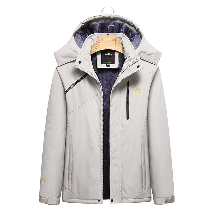 Damen Wattierte Winterjacke mit Fleece‑Innenfutter, abnehmbarer Kapuze und wasserdichter Softshell-Außenlage Drune