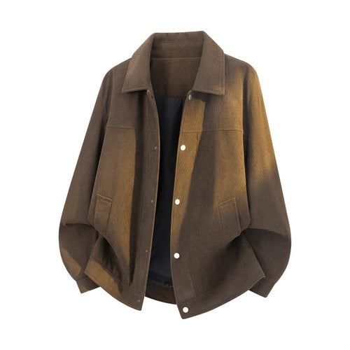Herren Struktur-Oversized Überhemdjacke mit Wattierung und Druckknöpfen Drune