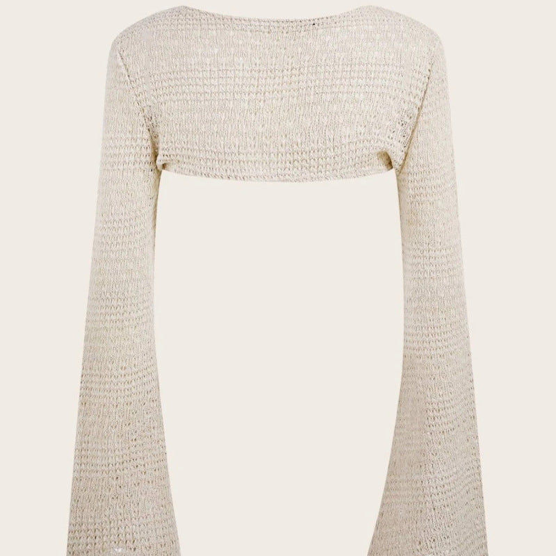 Damen Cropped Stricktop Drune