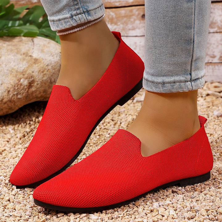 Damen nan leichte gestrickte Slipper mit Memory-Fußbett und rutschfester Sohle Drune