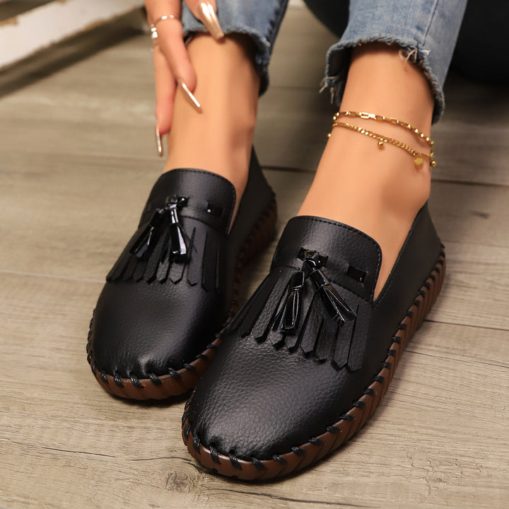 Damen Bequeme Mokassins mit Fransen-Detail Drune