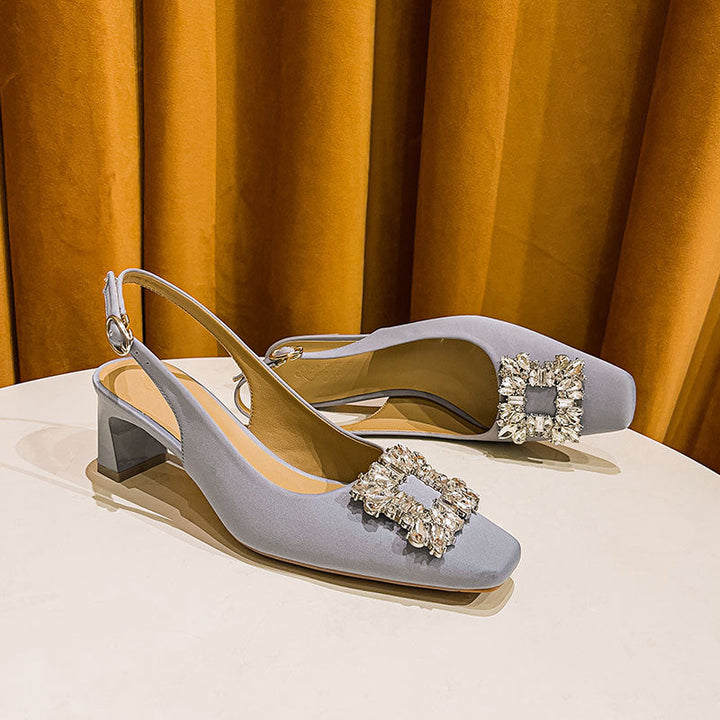 Damen Slingback-Pumps mit funkelndem Schmuckdetail Drune