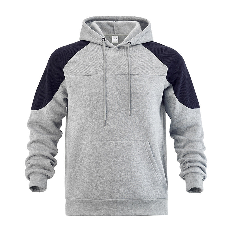 Herren sportlicher Kapuzenpullover mit geometrischen Akzenten und Kängurutasche Drune
