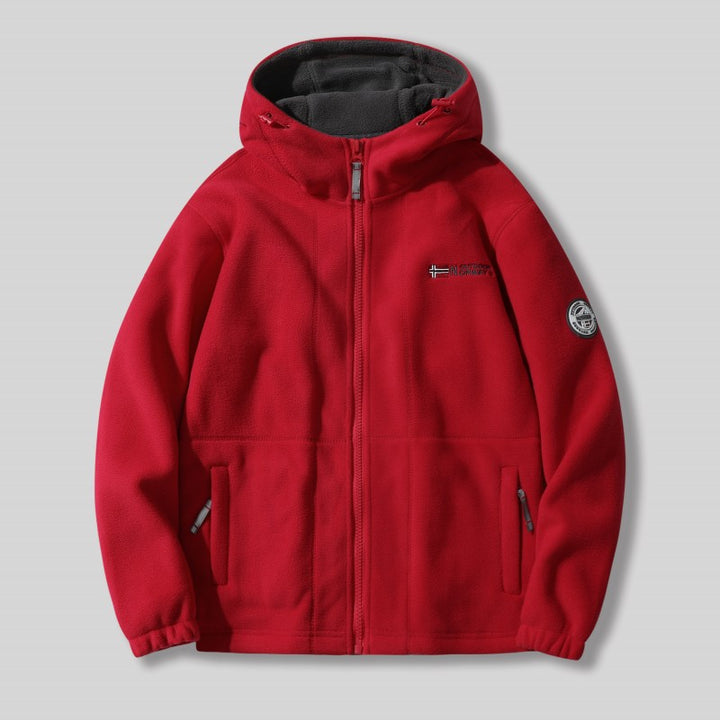Herren Fleecejacke mit abnehmbarer Kapuze Drune