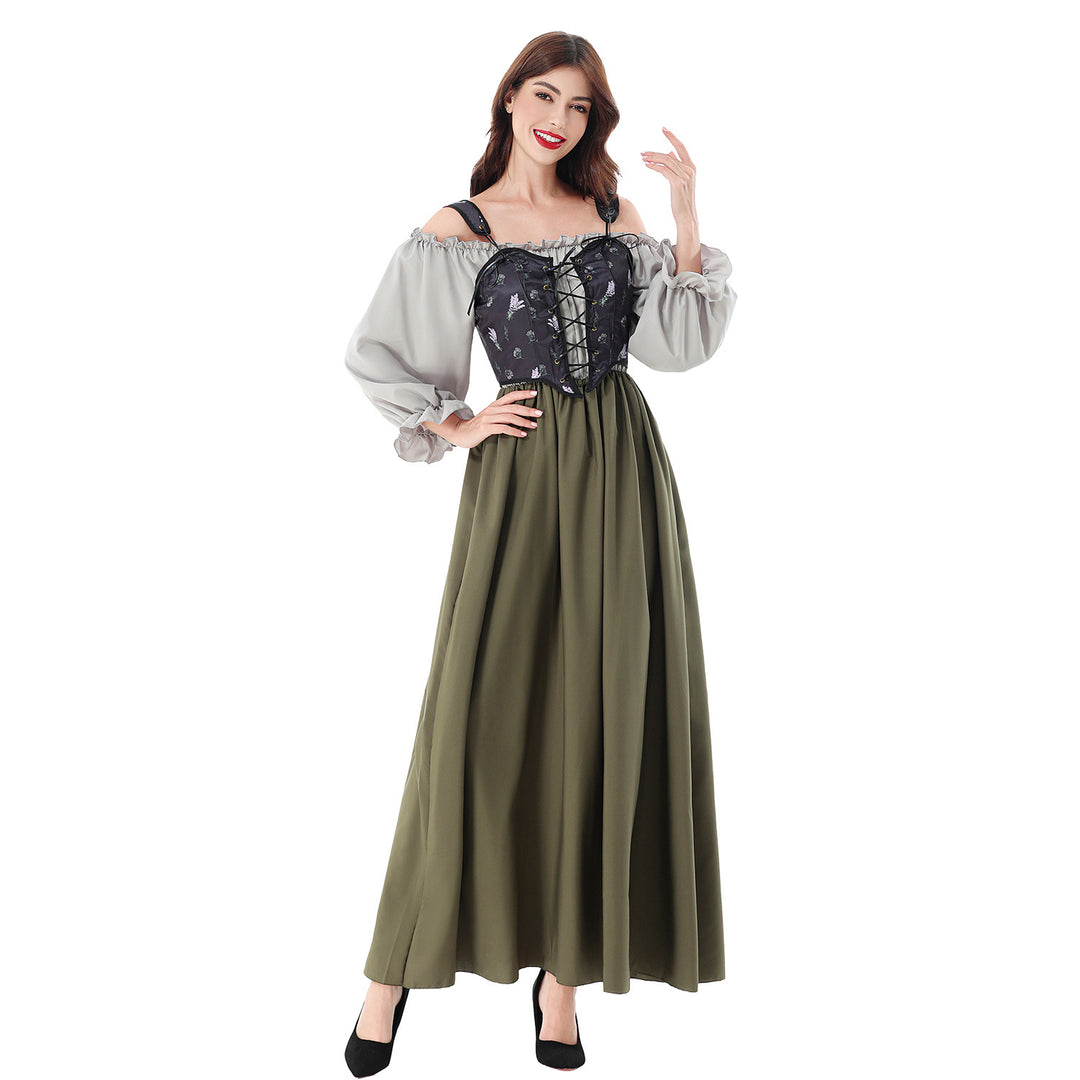 Damen nan Corsagekleid mit Schnürkorsett und schulterfreiem Blusentop Drune