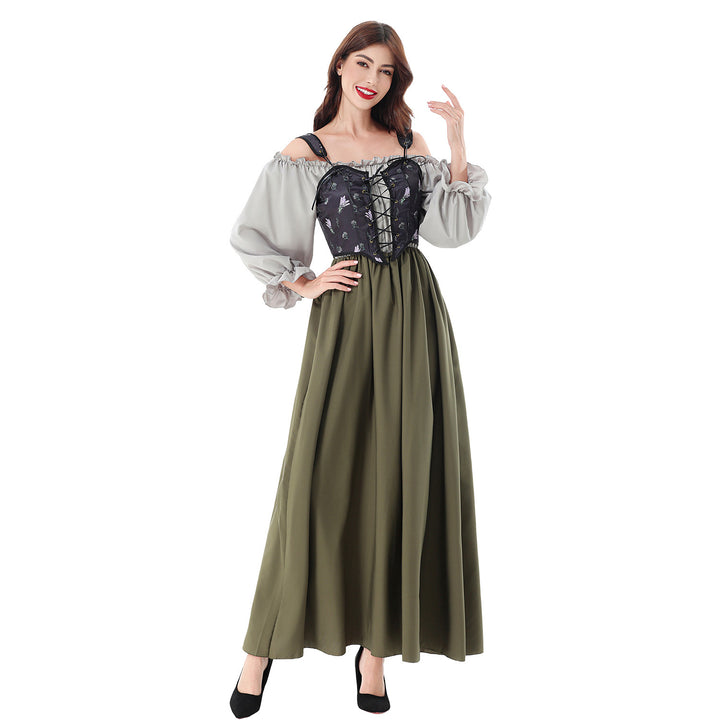 Damen nan Corsagekleid mit Schnürkorsett und schulterfreiem Blusentop Drune