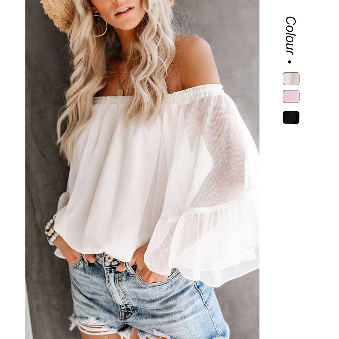 Damen Bluse mit weitem Ärmel und off-shoulder Design Drune