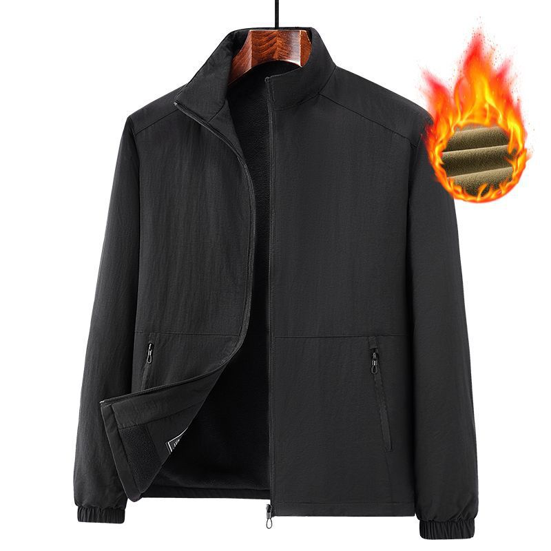 Herren Leichte windabweisende Fleecejacke mit Stehkragen und Reißverschlusstaschen Drune