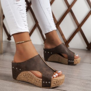 Damen Komfortable Kork-Sandalen Drune