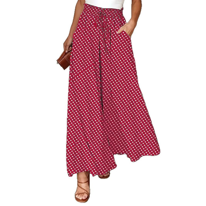Damen Weit geschnittene Sommerhose mit Punkte-Design Drune