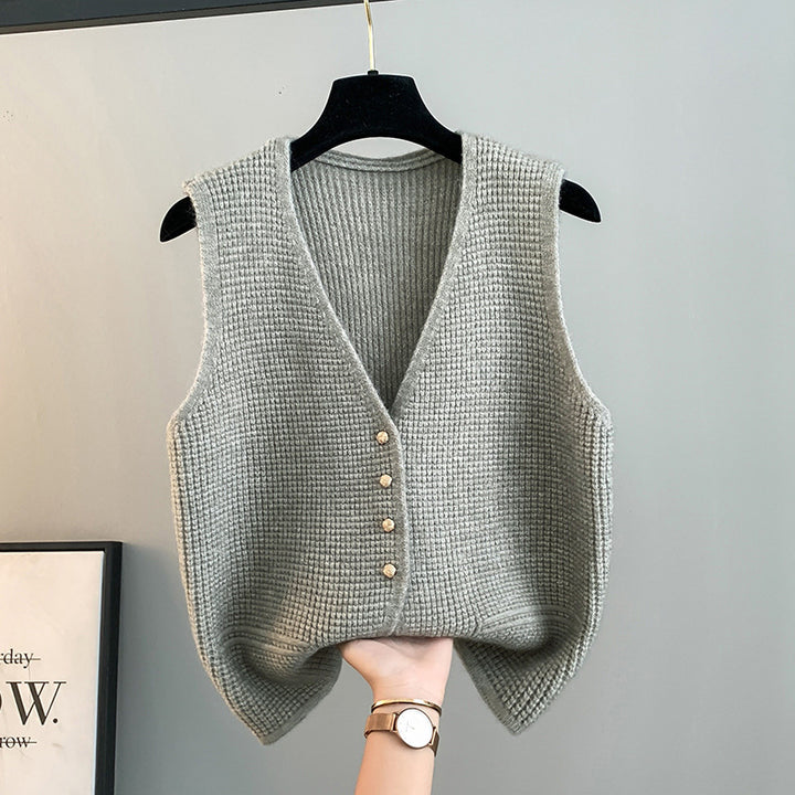 Damen Elegante Wollen Strickweste Drune