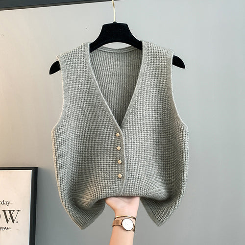 Damen Elegante Wollen Strickweste Drune