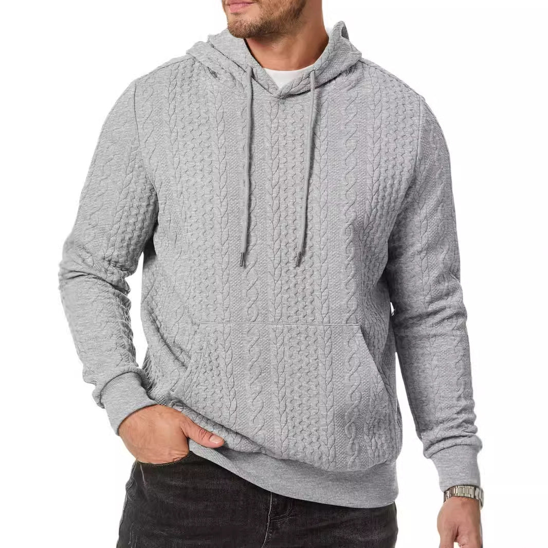 Herren Kapuzenpullover mit strukturiertem Kabelstrickmuster Drune