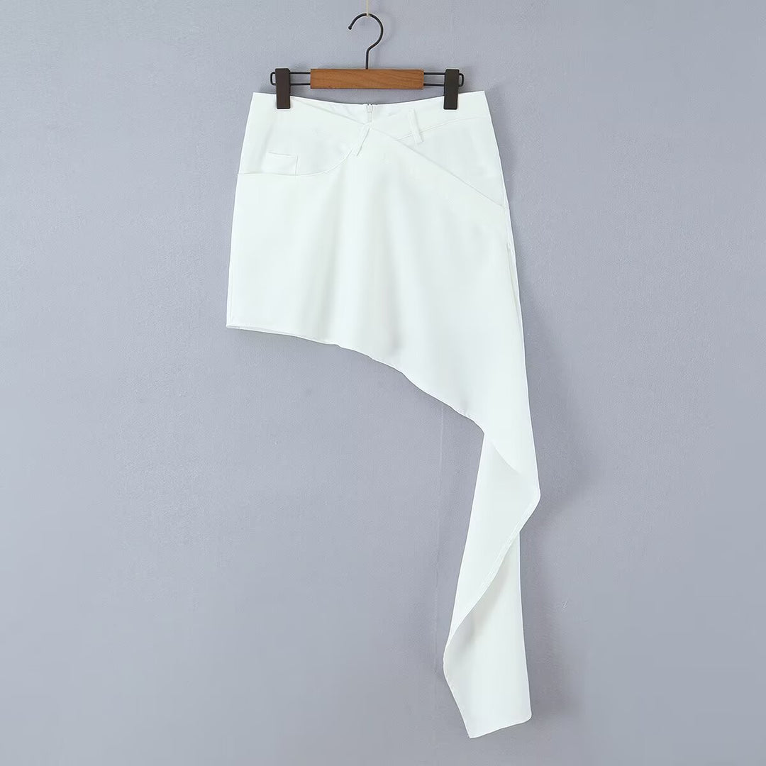 Damen Cropped Bluse mit asymmetrischem Rock Drune