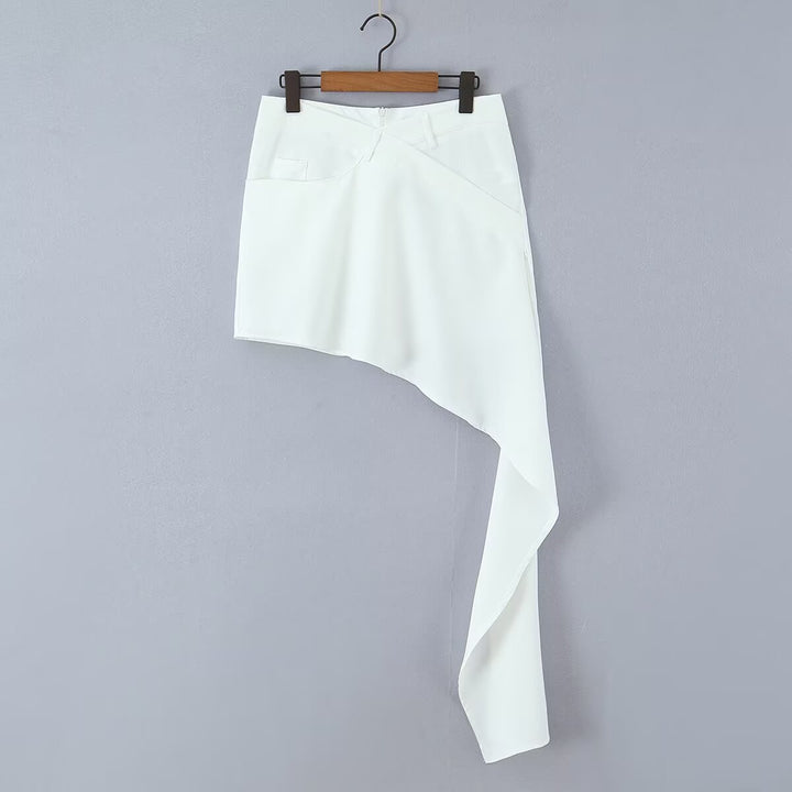 Damen Cropped Bluse mit asymmetrischem Rock Drune