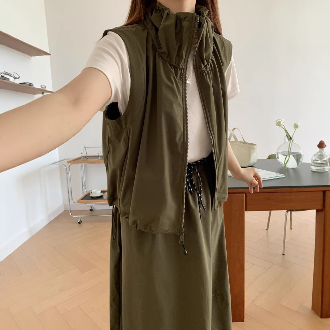 Damen Leichtgewicht Multi-Taschen Kapuzen Utility Weste Drune