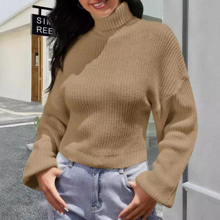 Damen Strickpullover mit hohem Kragen und lässigem Schnitt Drune